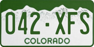 CO license plate 042XFS