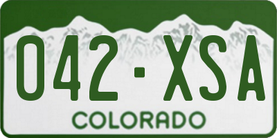 CO license plate 042XSA