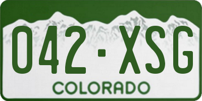 CO license plate 042XSG
