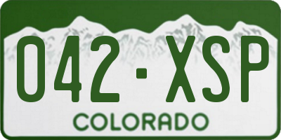 CO license plate 042XSP