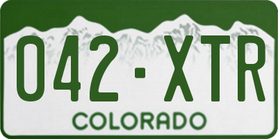 CO license plate 042XTR
