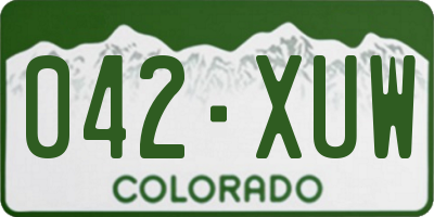 CO license plate 042XUW