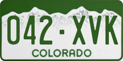 CO license plate 042XVK