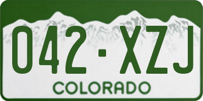 CO license plate 042XZJ