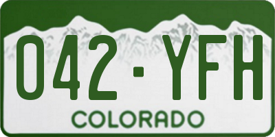 CO license plate 042YFH