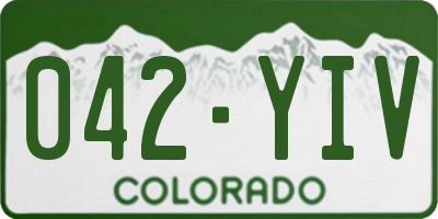 CO license plate 042YIV