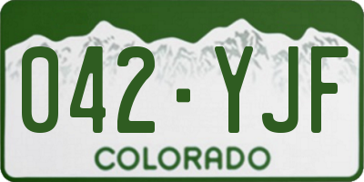 CO license plate 042YJF