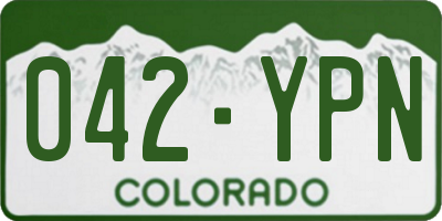 CO license plate 042YPN