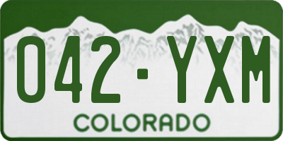 CO license plate 042YXM