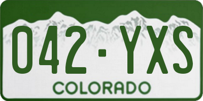 CO license plate 042YXS