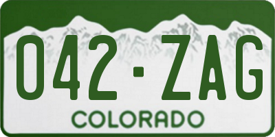 CO license plate 042ZAG