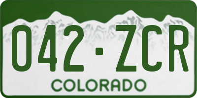 CO license plate 042ZCR