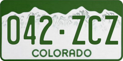CO license plate 042ZCZ
