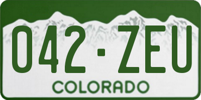 CO license plate 042ZEU