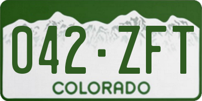 CO license plate 042ZFT