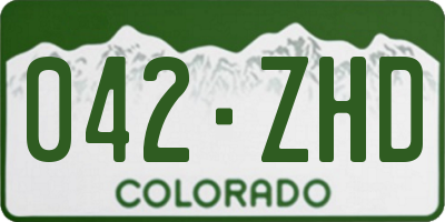 CO license plate 042ZHD