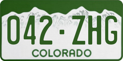 CO license plate 042ZHG
