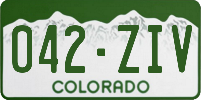 CO license plate 042ZIV