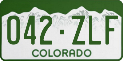 CO license plate 042ZLF
