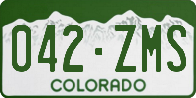 CO license plate 042ZMS
