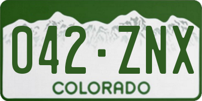 CO license plate 042ZNX