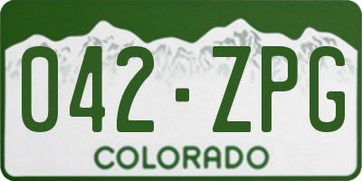 CO license plate 042ZPG