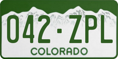 CO license plate 042ZPL