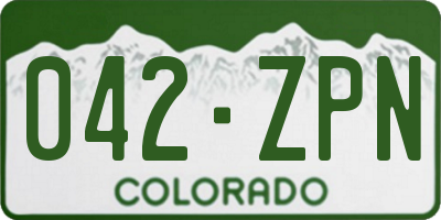 CO license plate 042ZPN