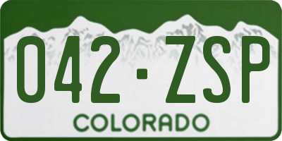 CO license plate 042ZSP