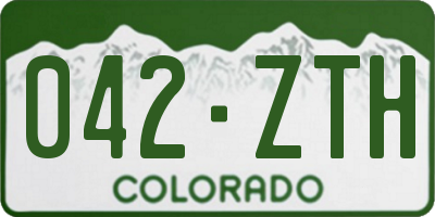 CO license plate 042ZTH