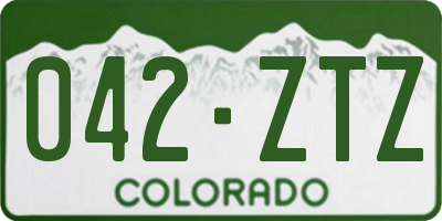 CO license plate 042ZTZ