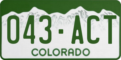 CO license plate 043ACT