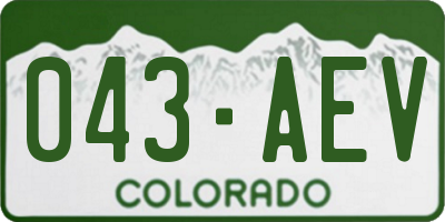 CO license plate 043AEV