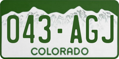 CO license plate 043AGJ