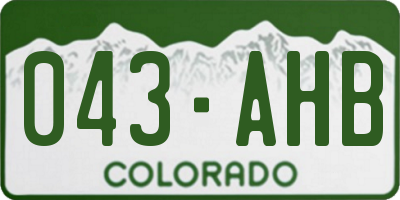 CO license plate 043AHB