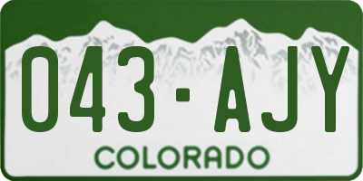 CO license plate 043AJY