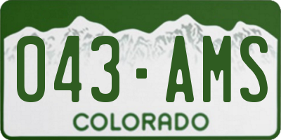 CO license plate 043AMS