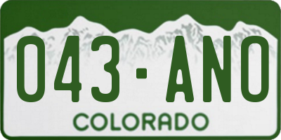 CO license plate 043ANO