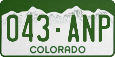 CO license plate 043ANP