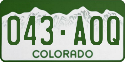 CO license plate 043AOQ