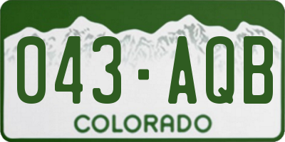 CO license plate 043AQB