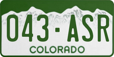 CO license plate 043ASR