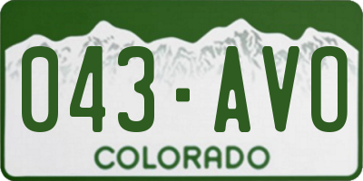 CO license plate 043AVO