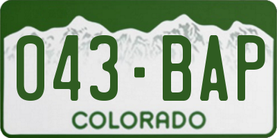 CO license plate 043BAP