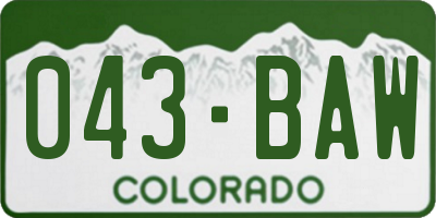 CO license plate 043BAW