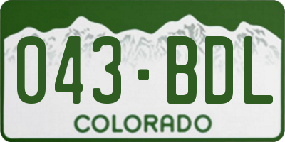 CO license plate 043BDL