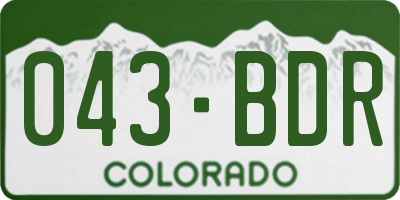 CO license plate 043BDR