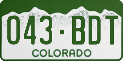 CO license plate 043BDT