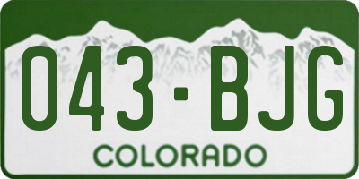 CO license plate 043BJG