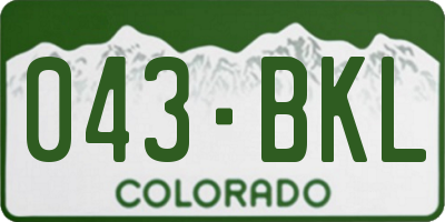 CO license plate 043BKL